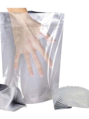 50 Silver Resealable Stand-Up Mylar Bags